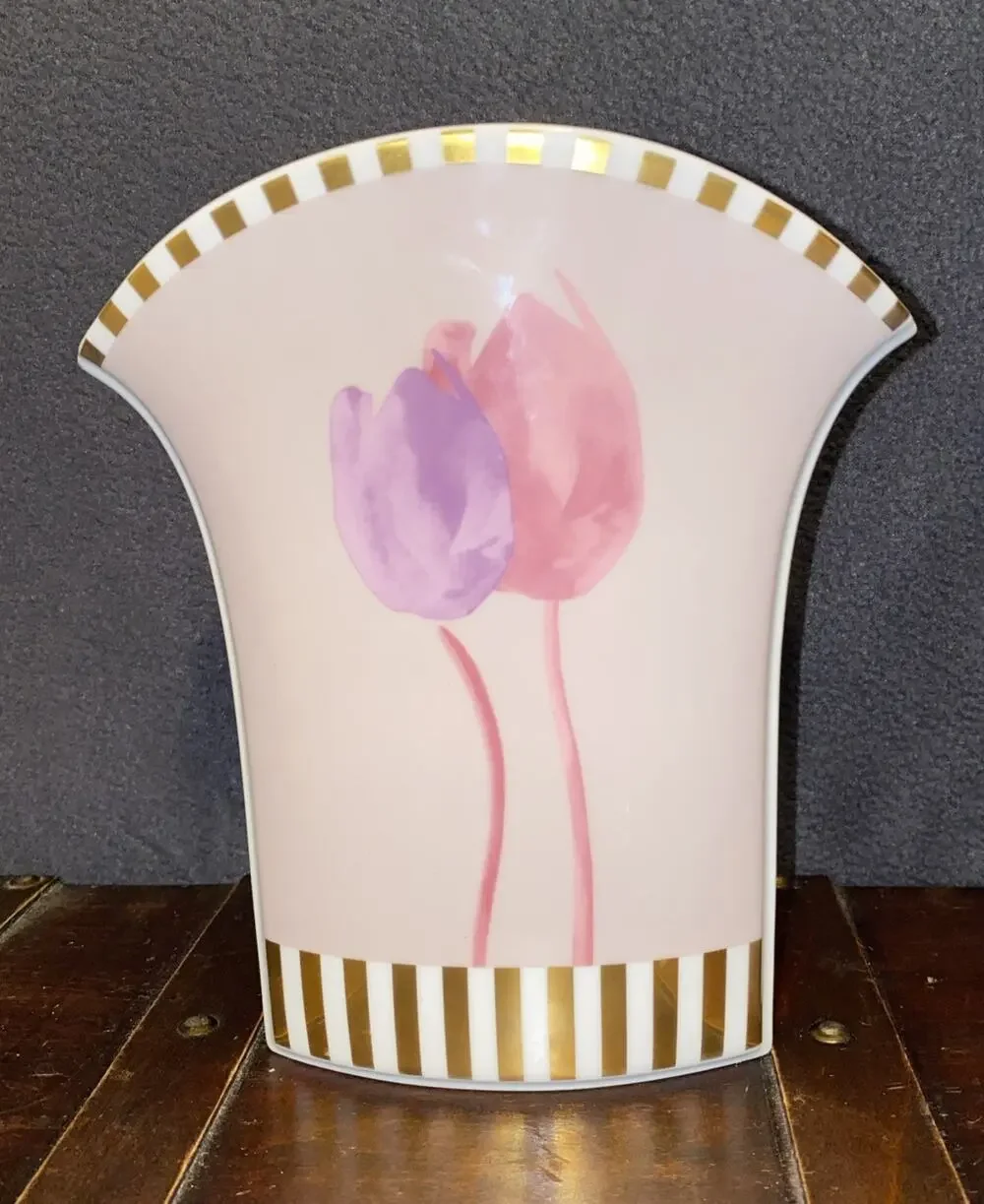 UNIQUE ROSENTHAL STUDIO LINIE LAVENDER GOLD WHITE VASE MADE IN GERMANY PRE-OWNED